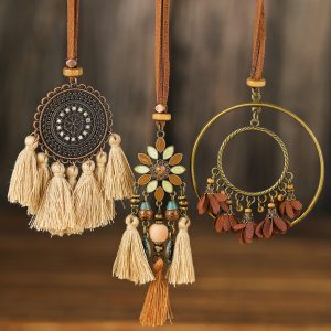 Multicolor 3pcs Bohemian Retro Tasseled Pendant Necklace