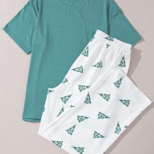 Skobeloff Christmas Tree Print Tee and Pants Lounge Set