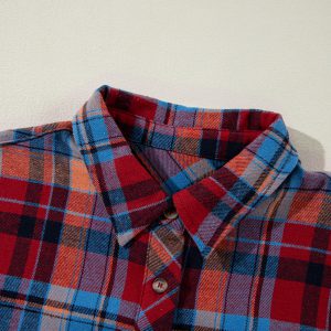 Red Plaid Print Loose Vintage Shirt