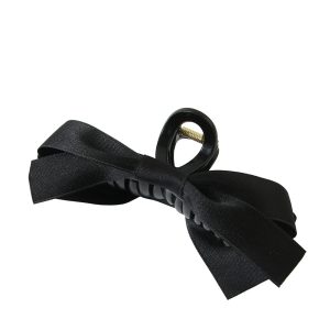 Black Bow Decor Large Hair Claw Clip