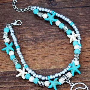 Sky Blue Beach Double Anklet