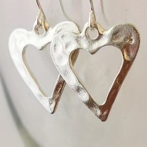 White Valentine Hollowed Heart Shape Earrings