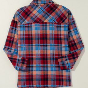 Red Plaid Print Loose Vintage Shirt