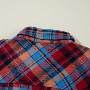 Red Plaid Print Loose Vintage Shirt