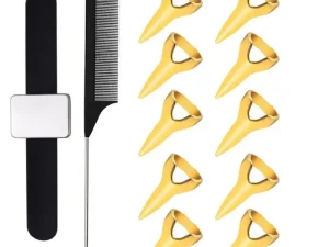 12 Pcs Hair Sectioning Ring Metal Hair Parting Ring for Braiding Curling Styling New 2
