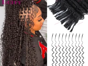 Pre-Divided Deep Wave Bulk Human Hair For Braiding Easy Split Double Drawn Hair Extensions For Boho Braids Curly Human Hair 2