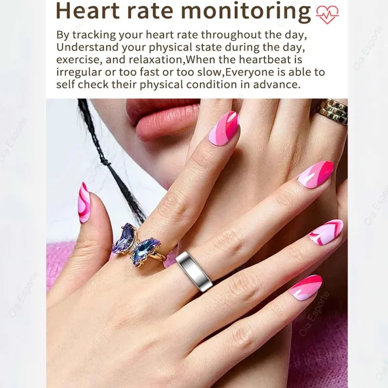 2025 New Smart Ring Men Women, Heart Rate and Blood Oxygen Monitor Smartring IP68 & 5ATM Waterproof, Multi-sport Mode Rings Man 6