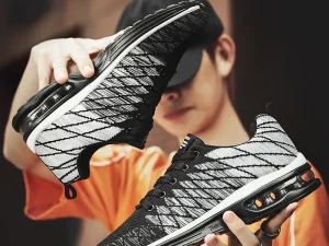 Men's New Running Shoes, Casual Sports, Large-sized, Comfortable, Wear-resistant, Anti-slip, Lightweight with Woven Mesh 2
