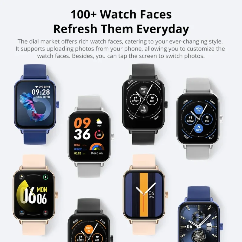 COLMI P81 Voice Calling Smart Watch Ultra 1.9 inch Screen 24H Health Monitor 100+ Sports Modes, Bluetooth Smartwatch Men Women 6
