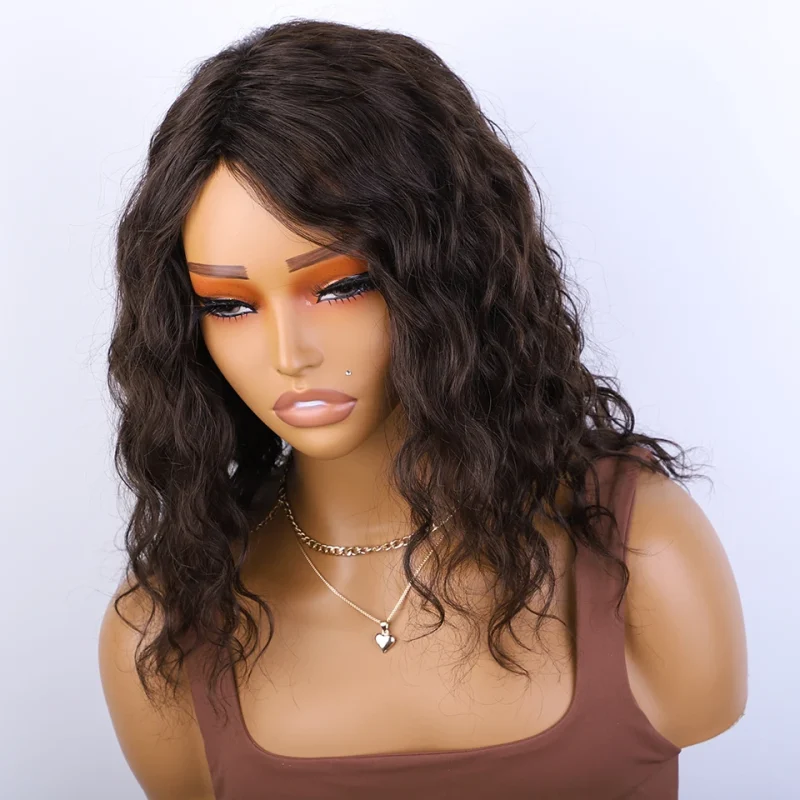 Top Human Hair Wigs Short Pixie Cut Natural Brown Multi Parting 100% Real Human Hair Wigs Perruques Cheveux Humains High Quality 2