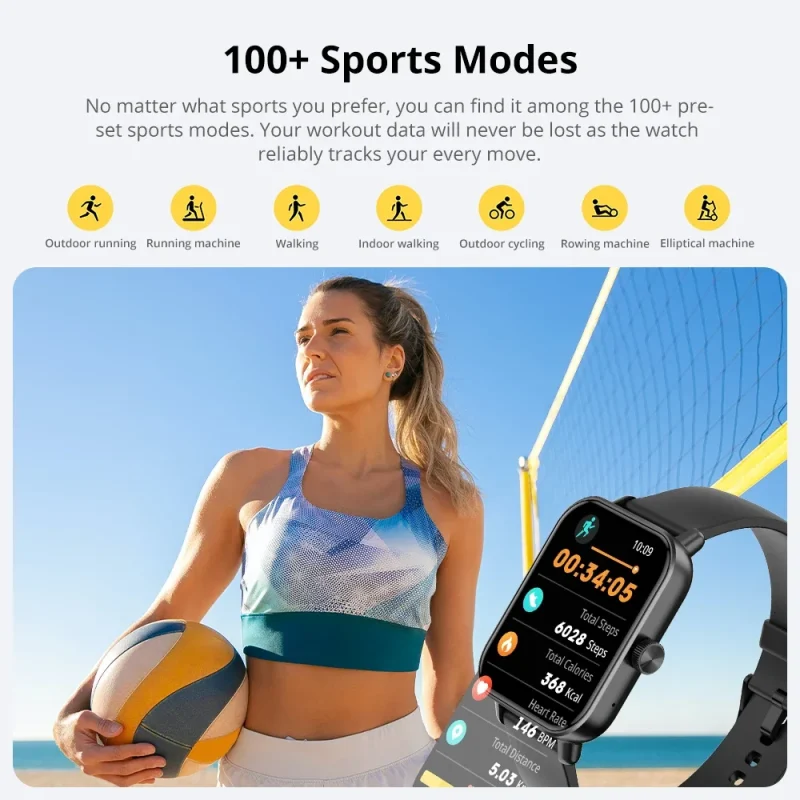 COLMI P81 Voice Calling Smart Watch Ultra 1.9 inch Screen 24H Health Monitor 100+ Sports Modes, Bluetooth Smartwatch Men Women 5