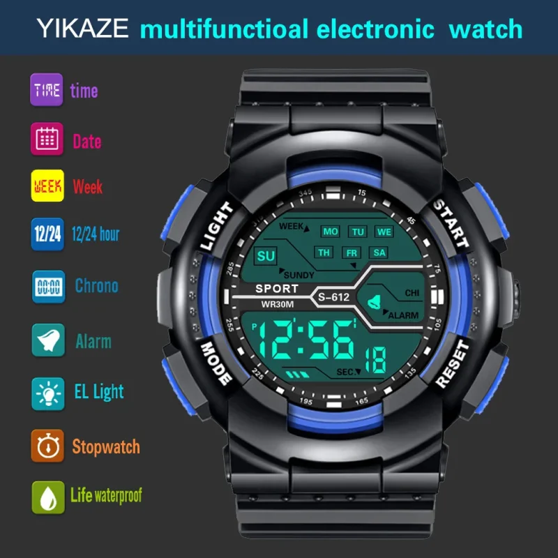 Outdoor Sport Men Watch Multifunction Large Screen LED Electronic Waterproof Luminous Military Digital Wristwatches Reloj Hombre 4