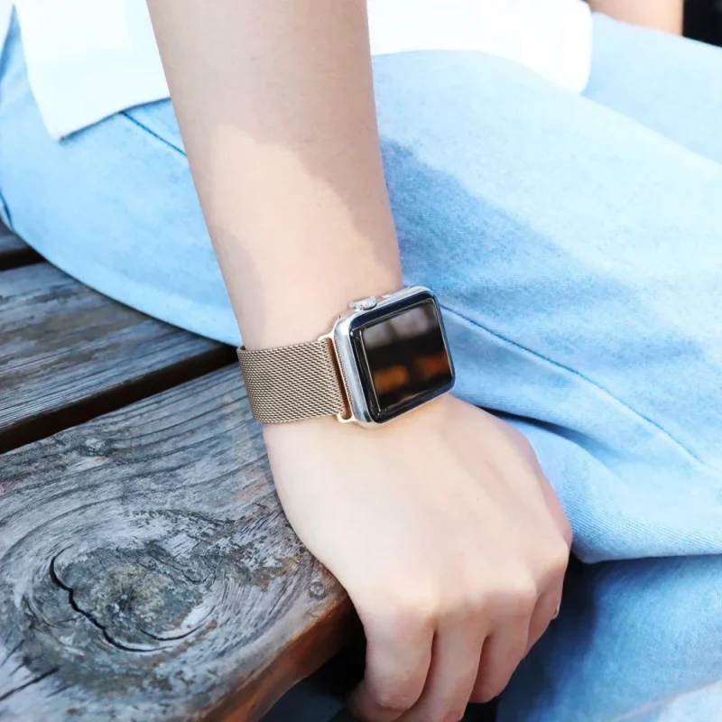 milanese Loop Band for apple watch Strap Ultra 49mm 45mm 44mm 41mm 40mm Metal Wristband bracelet iwatch series 9 8 7 6 5 4 3 SE 4