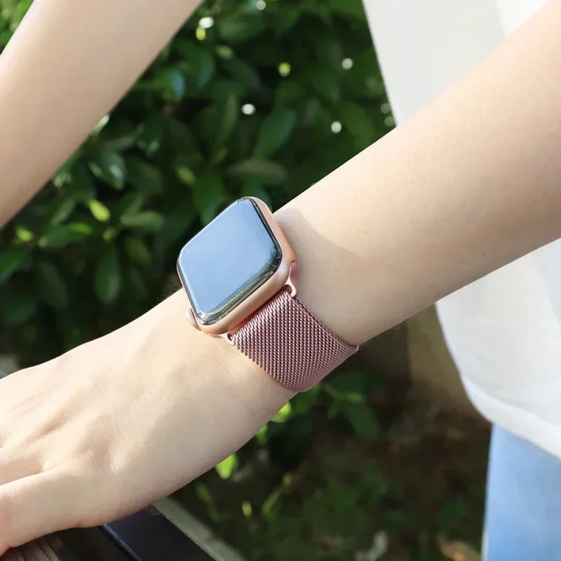 milanese Loop Band for apple watch Strap Ultra 49mm 45mm 44mm 41mm 40mm Metal Wristband bracelet iwatch series 9 8 7 6 5 4 3 SE 5