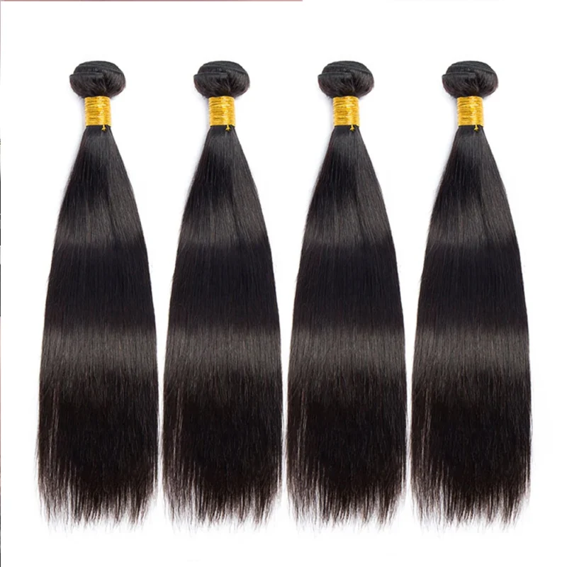 Malaysian Human Hair Natural straight Bundles With Frontal Closure 4*4 6