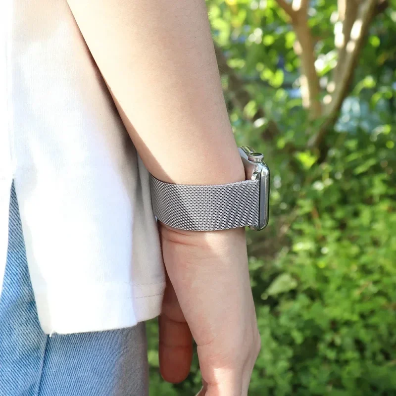 milanese Loop Band for apple watch Strap Ultra 49mm 45mm 44mm 41mm 40mm Metal Wristband bracelet iwatch series 9 8 7 6 5 4 3 SE 3