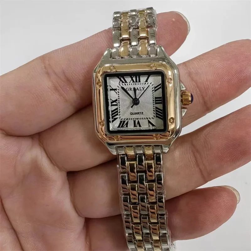 Women Watch Light Luxury Brand Business Gold Stainless Steel Ladies Fashion Quartz Watches Female Clock Bracelet Wristwatch 1