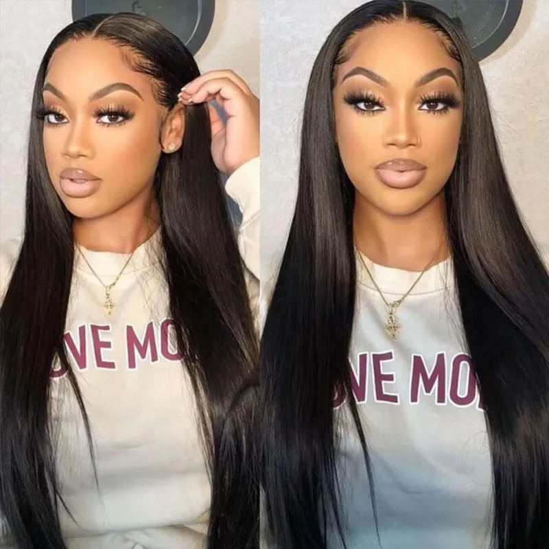 Malaysian Human Hair Natural straight Bundles With Frontal Closure 4*4 5