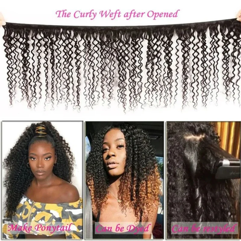 Peruvian Kinky Curly Human Hair Bundles Wholesale 1/3/4 Pieces 4