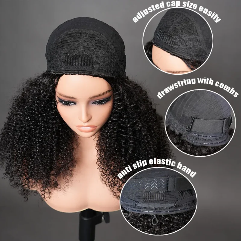 3 IN ONE Half Wigs Human Hair Human Hair Multi Parting Curly Wigs Kinky Curly Wigs Human Hair Cheap Wigs On Clearance Sale 5