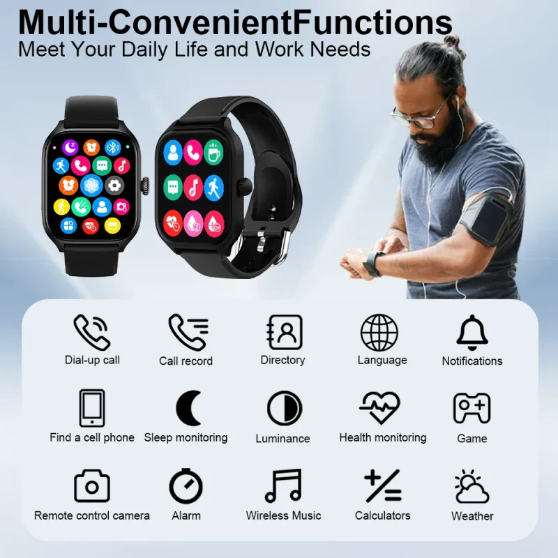 LAXASFIT H9 and H6 Smartwatch Dial to Answer Calls Calorie Tracking Heart Rate Blood Oxygen Monitoring Bluetooth Smart Watch 6