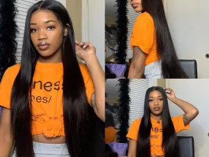 Malaysian Human Hair Natural straight Bundles With Frontal Closure 4*4 2