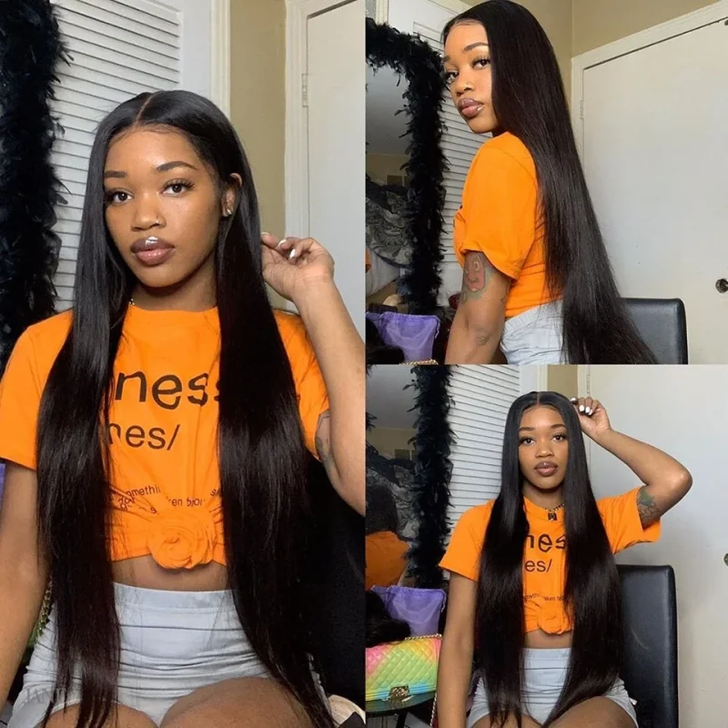Malaysian Human Hair Natural straight Bundles With Frontal Closure 4*4 2