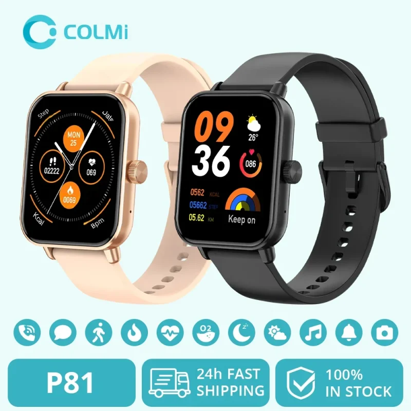 COLMI P81 Voice Calling Smart Watch Ultra 1.9 inch Screen 24H Health Monitor 100+ Sports Modes, Bluetooth Smartwatch Men Women 1