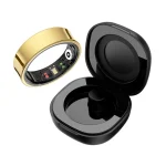 R09 Smart Ring Men Women with Charging Case,Heart Rate Blood Oxygen,Skin Temperature Monitor,5ATM Waterproof For Android iOS 1
