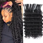 Pre-Divided Deep Wave Bulk Human Hair For Braiding Easy Split Double Drawn Hair Extensions For Boho Braids Curly Human Hair 1