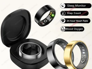 2025 New Smart Ring Men Women, Heart Rate and Blood Oxygen Monitor Smartring IP68 & 5ATM Waterproof, Multi-sport Mode Rings Man 1
