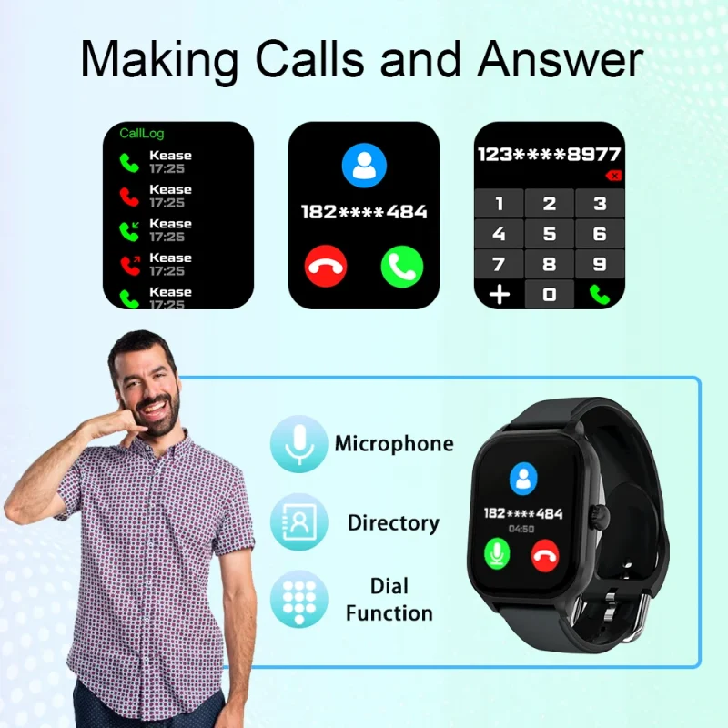 LAXASFIT H9 and H6 Smartwatch Dial to Answer Calls Calorie Tracking Heart Rate Blood Oxygen Monitoring Bluetooth Smart Watch 3
