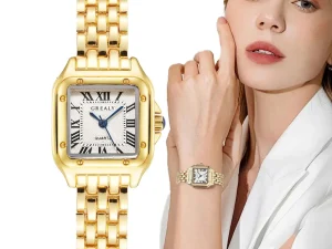 Women Watch Light Luxury Brand Business Gold Stainless Steel Ladies Fashion Quartz Watches Female Clock Bracelet Wristwatch 2