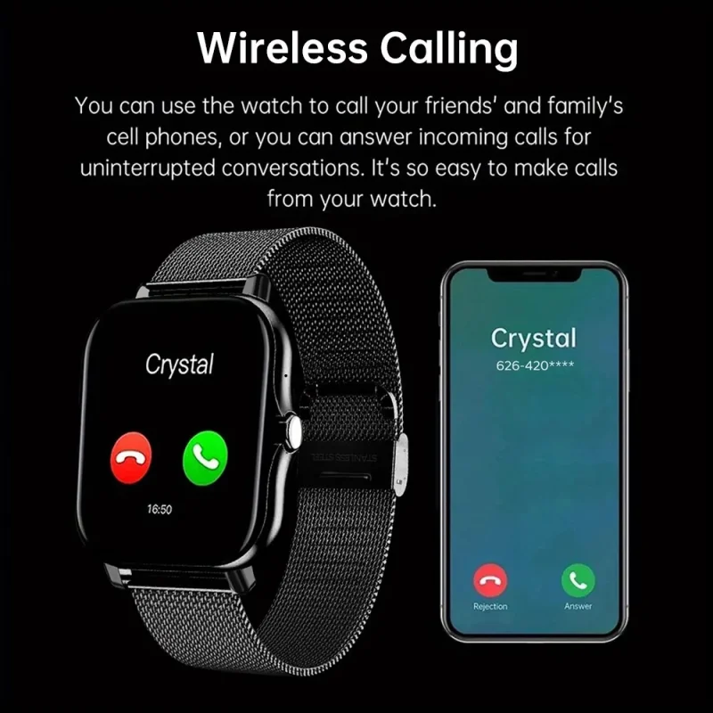 2025 Smartwatch Android Phone 1.44''Inch HD Screen Bluetooth Call Blood Oxygen/Pressure Monitoring Smart Watch Women Men Gift 2
