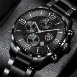 reloj hombre Luxury Business Men Watchs Stainless Steel Quartz WristWatch Male Leather Calendar Luminous Clock relogio masculino 1