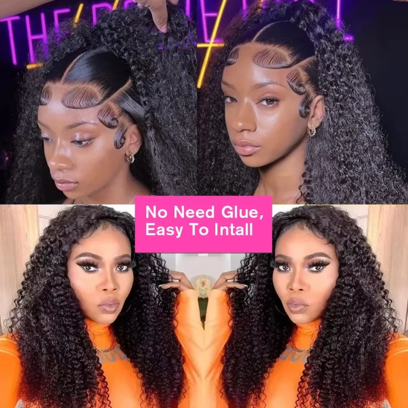 3 IN ONE Half Wigs Human Hair Human Hair Multi Parting Curly Wigs Kinky Curly Full Machine Made Wigs Human Hair Cheap Wigs On Cl 6