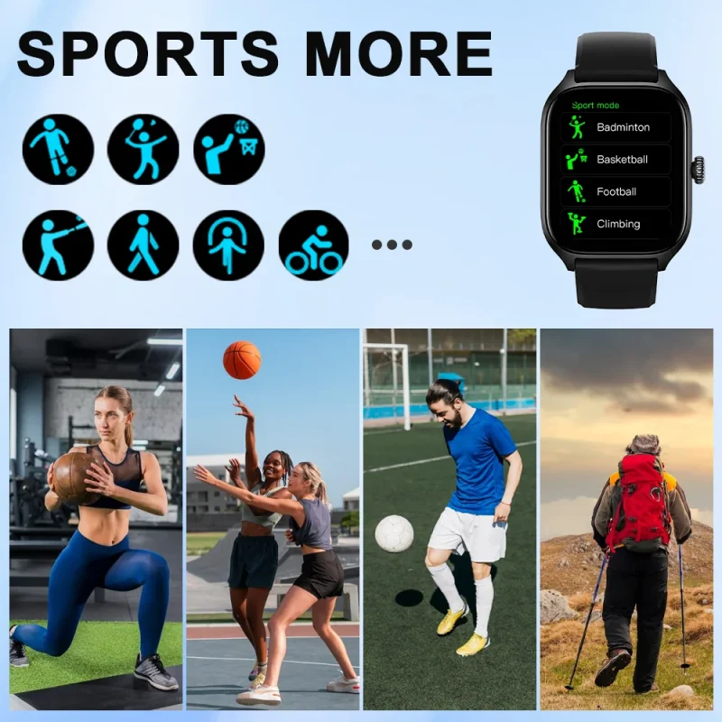 LAXASFIT H9 and H6 Smartwatch Dial to Answer Calls Calorie Tracking Heart Rate Blood Oxygen Monitoring Bluetooth Smart Watch 5
