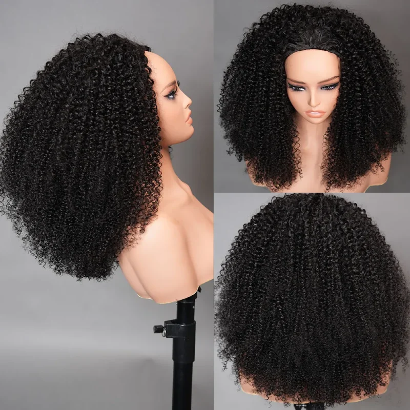 3 IN ONE Half Wigs Human Hair Human Hair Multi Parting Curly Wigs Kinky Curly Wigs Human Hair Cheap Wigs On Clearance Sale 4