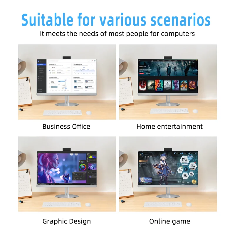 8th Generation I7 Core All-in-One Desktop Computer 23.8 Inch 8gb 16gb RAM 1TB SSD 8gb GDDR3 Video Memory AIO PC - Image 5