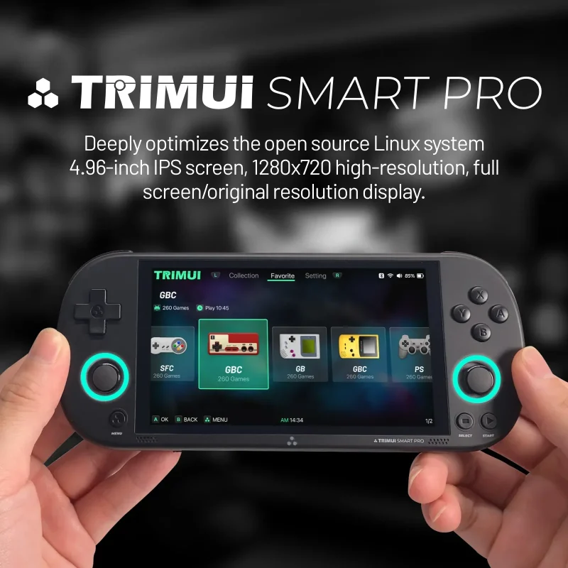 Trimui Smart Pro Handheld Game Console 4.96''IPS Screen Linux System Joystick RGB Lighting Smartpro Retro Video Game Player Gift - Image 4
