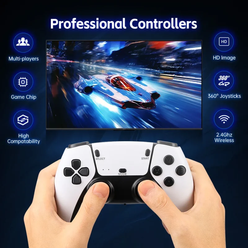 M15 4K Game Stick TV Video Game Console 64G Built-in 20000 Games Retro Handheld Game Player With Wireless Gamepad Controller - Image 3