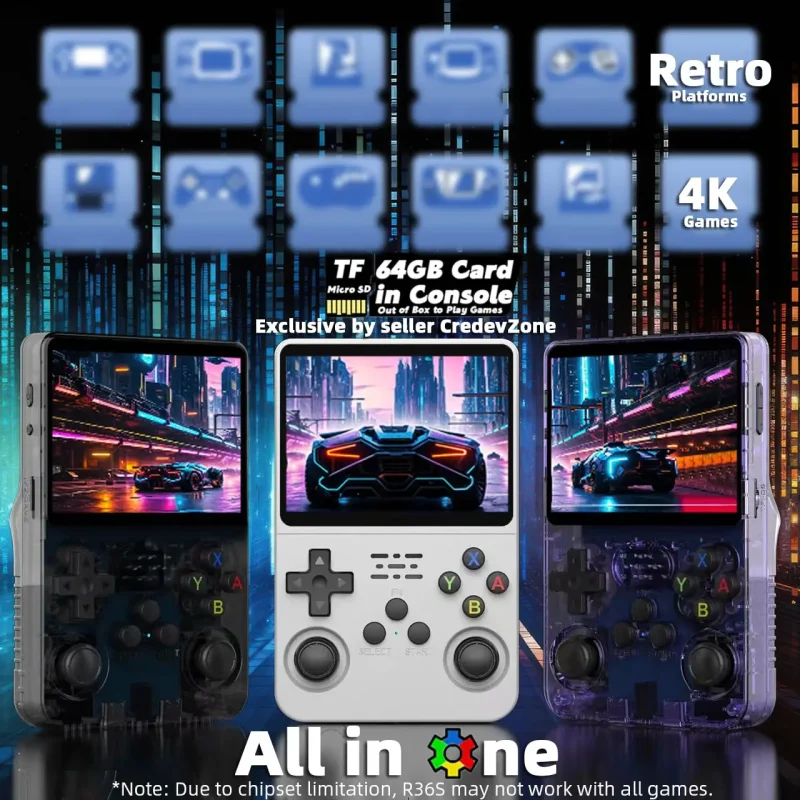 R36S Retro Game Console Handheld Video Arkos 2.0 System 3.5 Inch Single Card Portable Pocket Video Player 64GB 128GB 20000 Games - Image 3