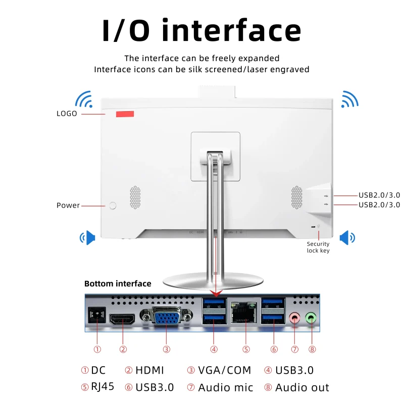 8th Generation I7 Core All-in-One Desktop Computer 23.8 Inch 8gb 16gb RAM 1TB SSD 8gb GDDR3 Video Memory AIO PC - Image 2