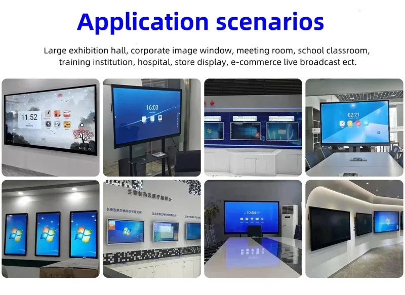 Factory Price 4k 55 65 75 85 96 110 Inch Touch Screen Anti-Glare Lcd Smart Board Windows Android Interactive Whiteboard - Image 6