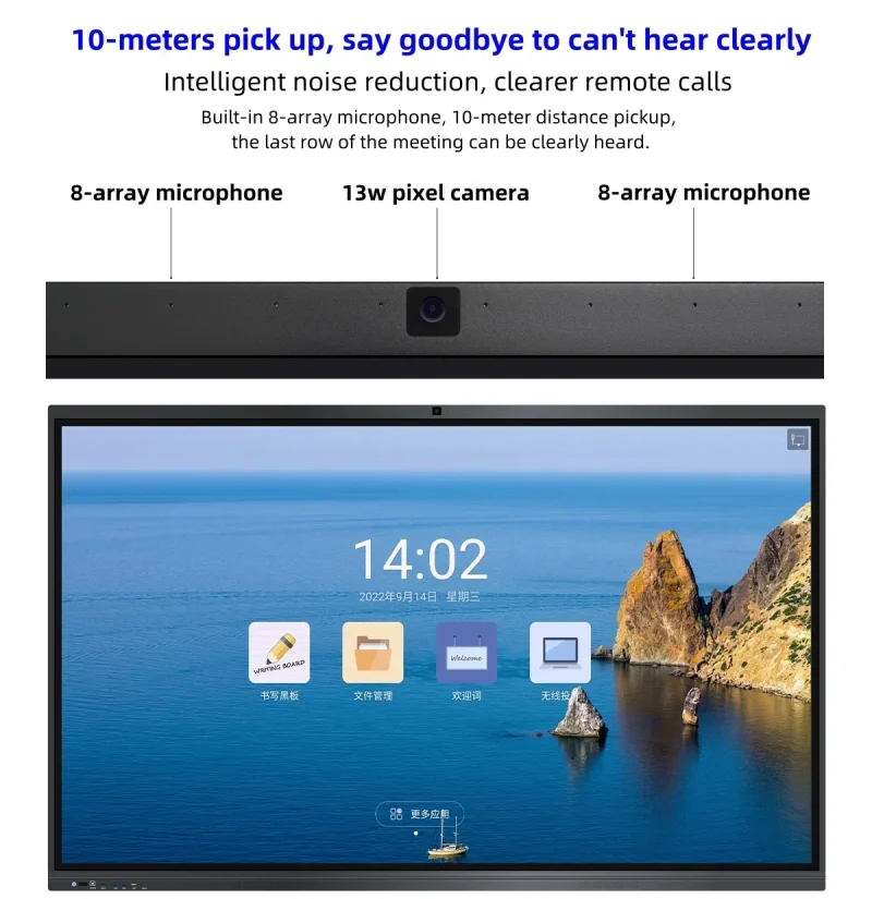 Factory Price 4k 55 65 75 85 96 110 Inch Touch Screen Anti-Glare Lcd Smart Board Windows Android Interactive Whiteboard - Image 2