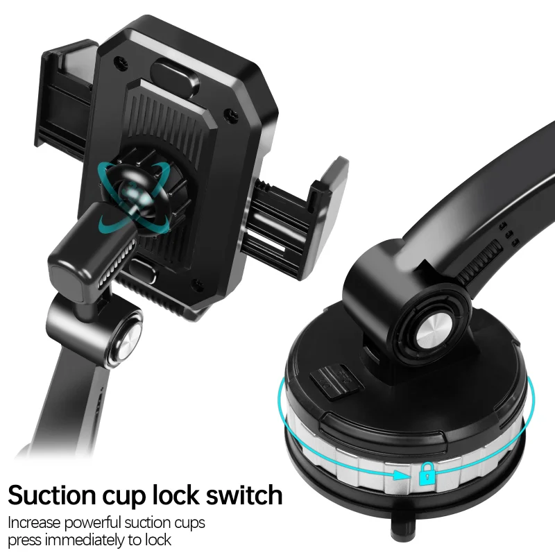 360 Rotation Universal Cell Phone Holder Stand Windscreen Windshield Dashboard Mount Mobile GPS Bracket Support Car Trunk Pickup - Image 3